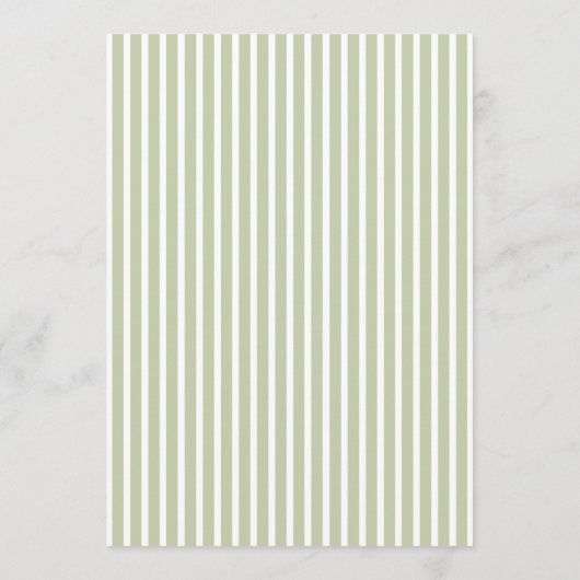 Elegant Olive Green Wedding Invitation Kaart (Achterkant)