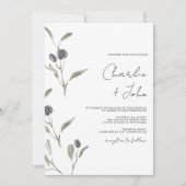 Elegant Olive Green Wedding Kaart (Voorkant)