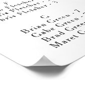 Elegant Olive Greenery Alfabetical Seat Chart Poster (Hoek)