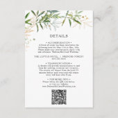 Elegant Olive Greenery QR Code Informatiekaartje (Voorkant)
