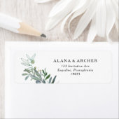 Elegant Olive Greenery Return Address Label (Insitu)