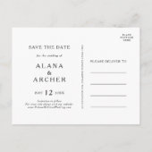 Elegant Olive Greenery Save the Date Briefkaart (Achterkant)