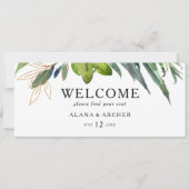 Elegant Olive Greenery Seating Chart Header (Voorkant)