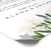 Elegant Olive Greenery Unplugged Ceremony Sign Poster (Hoek)