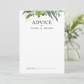 Elegant Olive Greenery Wedding Advice Kaart (Staand voorkant)
