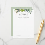 Elegant Olive Greenery Wedding Advice Kaart<br><div class="desc">Deze elegante bruine bruinbruinbruiloft is perfect voor je moderne zomerboho bruiloft. Het is ontworpen met waterverf smaragdgroene en sage-gekleurde bladeren,  aanrakingen van botanisch goud en eenvoudige zwarte  typografie. Al deze elementen combineren voor een mooi bohemisch gevoel.</div>