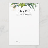 Elegant Olive Greenery Wedding Advice Kaart (Voorkant)