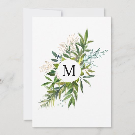 Elegant Olive Greenery Wedding Invitation Kaart (Achterkant)
