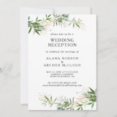 Elegant Olive Greenery Wedding Reception Kaart (Voorkant)