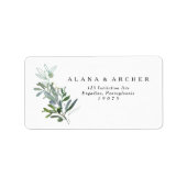 Elegant Olive Greenery Wedding RSVP Adresetiketten Etiket (Voorkant)