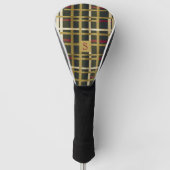 Elegant Olive Groen en Goud Klassiek Plaid Golfheadcover (Voorkant)