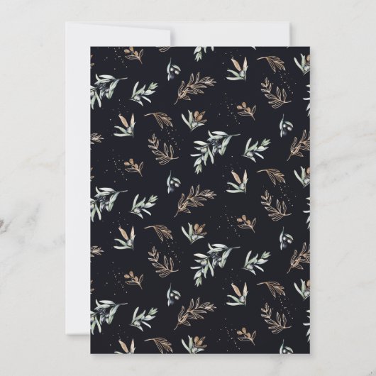 Elegant Olive Grove | Botanische uitnodiging van B (Achterkant)