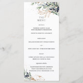 Elegant Olive Grove Groen Goud Bruiloft Menu (Voorkant)