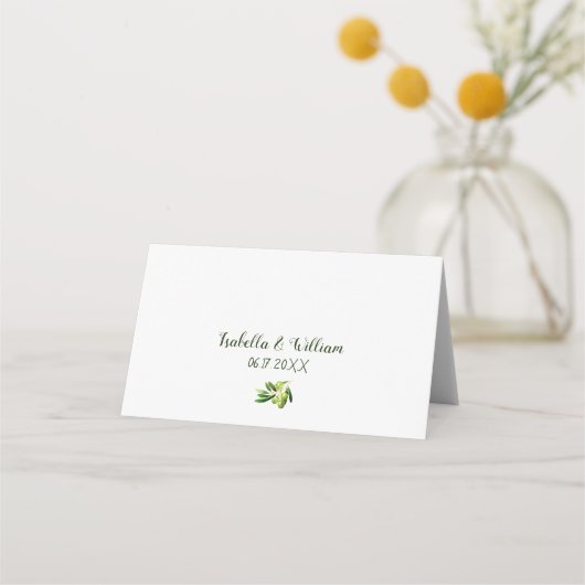 Elegant Olive Leaf Boho Garden Place Card Plaatskaartje (Achterkant)