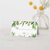 Elegant Olive Leaf Boho Garden Place Card Plaatskaartje (Voorkant)