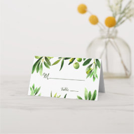 Elegant Olive Leaf Boho Garden Place Card Plaatskaartje