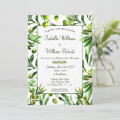 Elegant Olive Leaf Boho Tuin Bruiloft Kaart (Staand voorkant)
