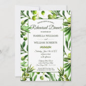 Elegant Olive Leaf Boho Tuin repetitie diner Kaart (Voorkant)