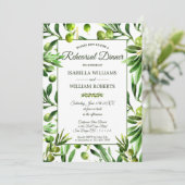 Elegant Olive Leaf Boho Tuin repetitie diner Kaart (Staand voorkant)