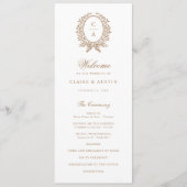 Elegant Olive Leaf Crest  Gold Wedding Programmakaart (Voorkant)