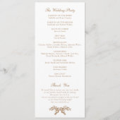 Elegant Olive Leaf Crest  Gold Wedding Programmakaart (Achterkant)