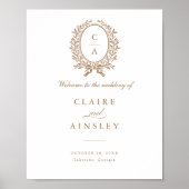 Elegant Olive Leaf krans  welkomstbord Poster (Voorkant)