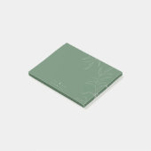 Elegant Olive leaf simpel monogram bericht Post-it® Notes (Schuin)
