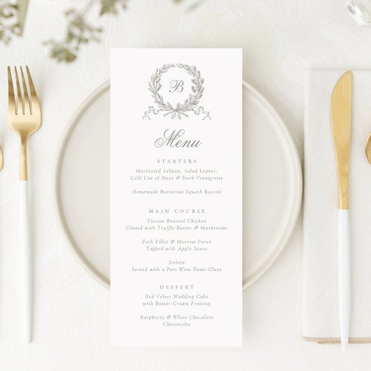 Elegant Olive Oak Botanische krans Menu