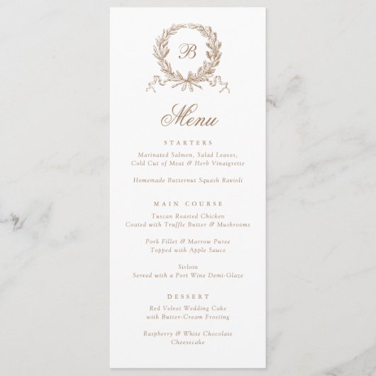  Elegant Olive Oak Botanische krans Menu (Voorkant)