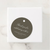 Elegant Olive Script Wedding Custom Thank You Bedankjes Labels (In situ)