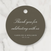 Elegant Olive Script Wedding Custom Thank You Bedankjes Labels (Voorkant)