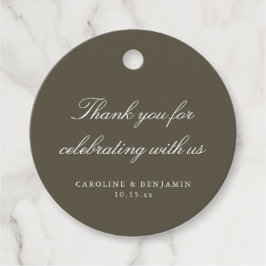 Elegant Olive Script Wedding Custom Thank You Bedankjes Labels