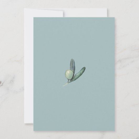 Elegant Olive Sprig Branch Greenery Wedding Kaart (Achterkant)