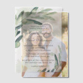 Elegant Olive Sprig Branch Greenery Wedding Vellum Uitnodigingen (Offset (Koppel))