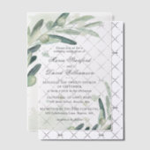 Elegant Olive Sprig Branch Greenery Wedding Vellum Uitnodigingen (Offset (Uitnodiging))