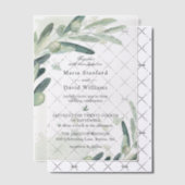 Elegant Olive Sprig Branch Wedding Vellum Uitnodigingen (Offset (Uitnodiging))