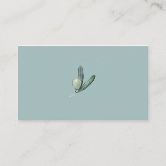 Elegant Olive Sprig Greenery Wedding Details Informatiekaartje (Achterkant)
