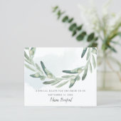 Elegant Olive Sprig Vrijgezellenfeest Recipe Kaart (Staand voorkant)