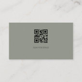 Elegant Olive Taupe QR Code Business Card Visitekaartje (Achterkant)