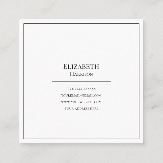 Elegant Olive Tree Visitekaartje (Achterkant)