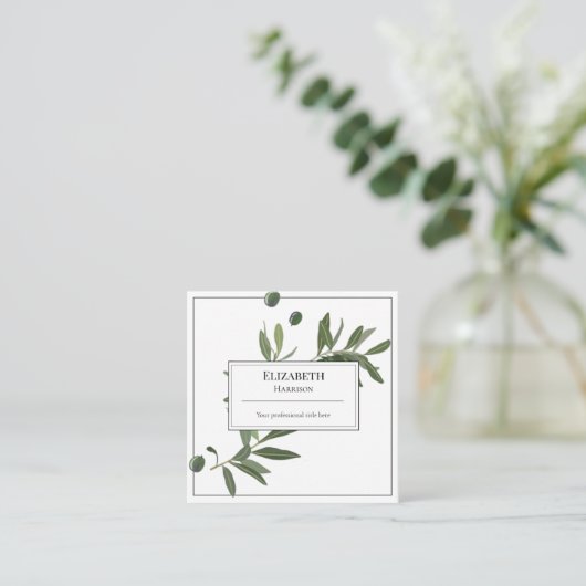 Elegant Olive Tree Visitekaartje (Staand voorkant)
