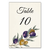 Elegant Olive Trouwtafel Nummer Kaart (Voorkant)