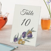 Elegant Olive Trouwtafel Nummer Reclamebord Met Voetstuk (Insitu)