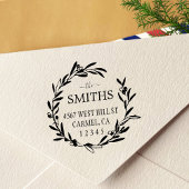 Elegant Olive Wreater Return Address Zelfinktende Stempel