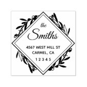 Elegant Olive Wreater Return Address Zelfinktende Stempel (Design)
