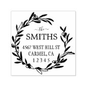 Elegant Olive Wreater Return Address Zelfinktende Stempel (Design)