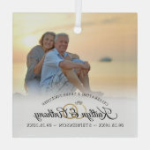 Elegant om het even welk Jubileum het Manuscript v Glas Ornament (Achterkant)