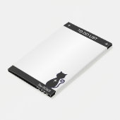 Elegant om lijst en zwart kat te doen Silhouette Post-it® Notes (Schuin)