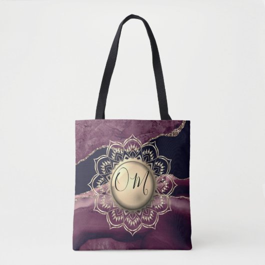 Elegant OM Mandala Marble Canvas tas (Voorkant)