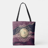 Elegant OM Mandala Marble Canvas tas (Achterkant)